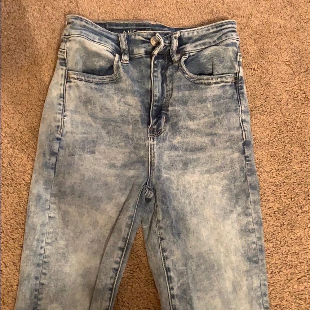 High-rise AE acid wash jeggings
